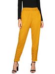 TNQ Women's Straight Fit Wool Trouser Pants (TNQ158_Mustard_Free Size)