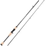 Sougayilang Fishing Rods, 2PC Spinning Rod and Casting Rod with Cork Handle Grip-5.9ft Casting