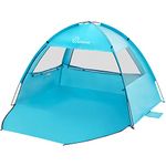 WolfWise Easy Set up Beach Tent UPF 50+ Sun Shelter Canopy Tent for 2-3 Person, Lightweight Cabana, Blue