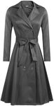 Zeagoo Women's Trench Coats Double-Breasted Long Coat with Belt