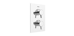 Bristan Prism Recessed Thermostatic Dual Control Shower Mixer Valve with Integral Two Outlet Diverter, Temperature Control Shower System for All Plumbing Systems, Chrome - PM2 SHCDIV C