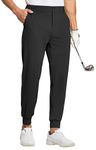 Willit Men's Golf Joggers Stretch Slim Fit Sweatpants Running Travel Work Pants with 5 Pockets Black M