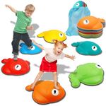 2024 TERRAMUS Balance Stepping Stones for Kids, 6PCS Non-Slip River Stones for Obstacle Course Indoor&Outdoor, Toddlers Sensory Play Equipment Toy Improve Coordination&Strength, Gift for Boys Girls 3+