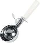 Ice Cream Scoop, Practical Stainless Steel Fruit Ice Cream Scoop Spoon with Plastic Handle Release Lever Kitchen Tool(01)