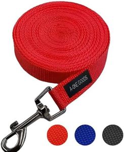 Dog Training Leash 50ft, 30ft, 20ft, 15ft and 6ft Long Leads, Dog Training | Extra Long Dog Leash with Handle Great for Puppies & Dogs Training |Dog Leash| Nylon Durable Traction Rope (Red, 20ft)