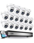 ZOSI H.265+ 1080p 16 Channel Security Camera System,16 Channel CCTV DVR with Hard Drive 2TB and 16 x 1080p Indoor Outdoor Dome Camera, 80ft Night Vision, 105° View Angle, Remote Control, Alert Push