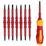 Sundeer 14in1 Interchangeable Insulated Screwdriver Set, 8pcs Drill Adapter, Magnetic Driver Bit Tool, CR-V 500V, Ph0, T10, T15, T25, Ph1, Ph2, T20, 3mm, 5mm, 6mm, U2.6, Y1.0, Y2.0