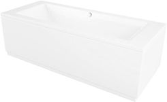 IBathUK Bathroom White Gloss Bath Double Ended Straight Square Acrylic Bathtub with Adjustable Feet - 1800 x 800mm