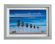 Stunning Framed Personalised Pebble Art Picture. Perfect family gift for all occasions. Christmas Birthdays, Weddings, Anniversary, New baby, Christening, New Home, Mother's Day. ROCKY BEACH SCENE