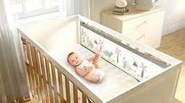 Airoya Brethable Mesh Cot Bumper for 2-Sided Cot and Cotbed with Solid Ends