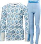 Helly Hansen Junior Unisex Jr Graphic LIFA Merino Set, Bright Blue, 16