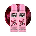 Crazy Color Vibrant Ruby Rouge Semi-Permanent Duo Hair Dye. Highly Pigmented Wine Red/Plum Conditioning & Oil Nourishing Vegan Formula | No Bleach or Ammonia | 200ml