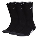 adidas Men's Cushioned 3-Pack Crew Socks, Black/Onix/White, Large