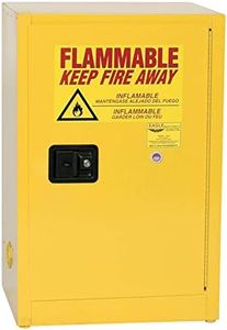 Eagle 12 Gallon Steel Flammable Liquid Storage Cabinet, Space Saver, 1 Shelf, 1 Manual Closing Door Fire Cabinet for Gasoline, Yellow, 1925X