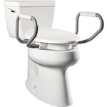 Bemis Assurance 3" Raised Toilet Seat with Handles, Clean Shield Guard, Secure Hinges, Elongated, White