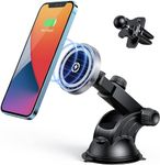 Hinyx Mag-Safe Car Mount Charger 15W Magnetic Wireless Car Charger Holder, Magnet Car Phone Dock Compatible with iPhone 13/14/15/14Pro/13 Pro/13 Pro Max/13 Mini /12/12 Pro