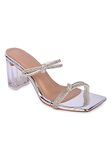 viash Silver Stylish Diamond Rhinstone Stiletto Heel For Women/Girls
