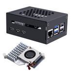 GeeekPi Metal Case for Raspberry Pi 5, with Pi 5 Active Cooler for Raspberry Pi 5 4GB/8GB, Support X1000/X1001/X1003/N04/N05 PCIe Peripheral Board