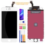 For iPhone 6 Screen Replacement For iPhone 6 LCD Display For iPhone 6 Digitizer Sensor A1549 A1589 A1522 A1524 A1593 DA1586 Display Touch Screen Glass Assembly Kits No Home Button (White)