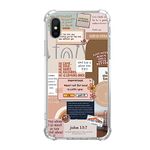 BESUC WICH Aesthetic Beige Christian Quotes Collage Phone Case for iPhone X/iPhone Xs, Christian Bible Verses Phone Cover for Teens Women Men, Cool TPU Bumper Phone Case Cover for iPhone X/iPhone Xs