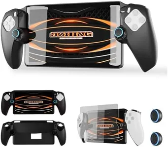 Coooudqs 3 in 1 Accessories Bundle for Playstation Portal.Incl.1 Pcs PS Portal Protective Case,1 Pcs HD Tempered Screen Protector and 2 Pcs Thumb Grip Caps for PS5 Portal Remote Player (Black)