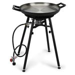 Onlyfire Paella Pan Set with Burner and 21" Pan, Portable Propane Burner Stand with Wok, Outdoor Gas Camping Stove for Patio Backyard Camping Picnic RV Trip Cooking, 60000BTU, 4FT Gas Hose, GS300