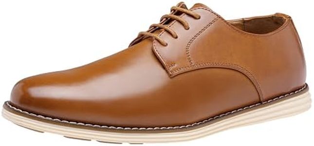 Vostey Mens Casual Dress Shoes Wingtip Plain Business Dress Shoes for Men (BMY618 Yellow Brown 13)