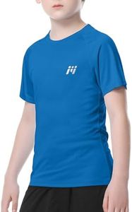 MEETWEE Muchacho Muchacha Chaleco Rash Manga Corta Trajes de baño Rash Guard Top Sun UV Protection UPF 50+ Swimwear Kid