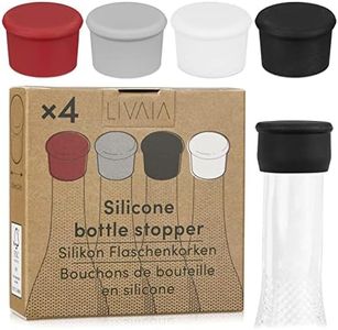 Tapón para botellas: 4 tapones de silicona para botellas de cristal - tapas para vinos, cava o cerveza - tapon para botella de vino - corchos LIVAIA