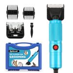 CGOLDENWALL Dog Clippers for Grooming 280W, 2000-6000RPM Stepless Speed Control, 3m Power Cord, Low Noise< 50DB, Ideal for Pets of All Coat Types, with 2 Blades & 2 Attachment Combs(3/6mm, 9/12mm)