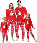 YIJIU Christmas Matching Family Pajamas Boys and Girls Red Xmas Snowman Sleepwear PJS Set,Snowman,Men-S