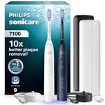 Philips Sonicare 7100 Electric Toothbrush, Sonic Toothbrush with App, 4 Brushing Modes and 3 Intensity Levels, Pressure Alert, EasyStart, SmarTimer, White and Navy, 2 Pack, HX7429/01 [New Technology]