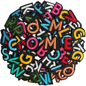 104pcs Colorful Iron on Letters Patches, Embroidery Fabric Letters Applique Patch for Clothing, Jackets, Jeans, Hats, Backpacks, Socks