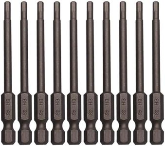 Sipery 10Pcs Hex Head Allen Wrench Drill Bits H3 (3mm) S2 Steel Magnetic Hexagon Hex Head Screwdriver Bits 1/4 Inch Hex Shank 3 Inch Long Drill Bit