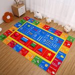 Fashionwu Baby Play Mat Kids Rug Alphabet Learning Rug, Numbers and Shapes Educational Area Rugs for Classroom Kids Room Baby Playroom Mat Kids Foam Rug Playtime Activity Mat for Toddler 8 x 10