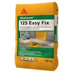 SIKA - Tile adhesive - SikaCeram-125 Easy Fix, White - For floor and wall indoor and outdoor - Self curing - Frost resistant - Easy fixing - 20kg