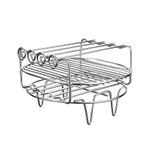 Air Fryer Accessories, Set of 2 Multi-purpose Stainless Steel Air Fryer Rack, 8 Inch Round Double Layer Rack with 4 Skewers Fits all 5.2QT - 5.8QT