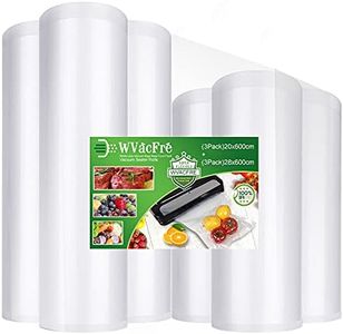 WVacFre (3)20x600cm and (3)28x600cm Textured Vacuum Sealer Bags for Food Saver,BPA Free and Heavy Duty Embossed Vacuum Seal Food Saver Bags,Great for Sous Vide Vaccume Sealer PreCut Bag