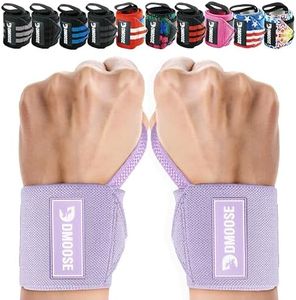 DMoose Fitness Wrist Wraps for Weightlifting 18" - Heavy Duty Gym Wrap with Hand Thumb Loop for Support & Pain Relief, USPA Approved Weight Lifting Wrist Straps for Men & Women (Lilac Purple)