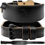 DMoose Weight Lifting Belt - Premium 4” 6” Genuine Leather With 7MM Cushioned Lumbar Support for Men & Women - 13 Adjustable Holes, Ideal Workout Gym Accessories to Enhance Training & Maximize Lifts