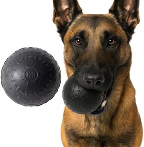 Monster K9 Indestructible Dog Ball - Lifetime Replacement - Medium & Large Breeds - Ultra Durable for Aggressive Chewers - Chew & Fetch - 2.8in. Solid (Tennis Ball Sized)