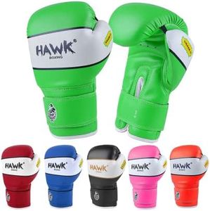 Kids Boxing Gloves for Kids Children Youth Punching Bag Kickboxing Muay Thai Mitts MMA Training Sparring Gloves (Green, 6 oz)