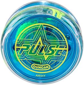 Duncan Toys Pulse LED Light-Up Yo-Yo, Intermediate Level Yo-Yo with Ball Bearing Axle and LED Lights, Clear/Blue