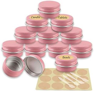 YANCAER 10 Pièces Pots en Aluminium Rose de 5ml avec Couvercle - D26mm x H15mm Vide Ronde Cosmétiques Pot Conteneurs de Voyage pour Maquillage, Crème, Baume à Lèvres, Mini Bougies
