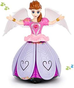 Zest 4 Toyz Musical Toys for Kids Dancing Princess Doll 360 Degree Rotating Light & Sound Toy with Bump and Go Action for 1 Year Old Baby Boys & Girls - (Purple Angle Doll)