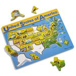 Melissa & Doug 3797 U.S.A. Map Wooden Puzzle Kids, Multi, 1 EA