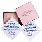 Amy Holt Bridal Parents of The Groom Gifts, Wedding Handkerchief Set with Gift Box and Card