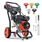 VEVOR Gas Pressure Washer, 3400 PSI 2.6 GPM, Gas Powered Pressure Washer with Aluminum Pump, Spray Gun and Extension Wand, 5 Quick Connect Nozzles, for Cleaning Cars, Homes, Driveways, Patios