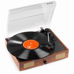 Fenton RP106W Record Player with Built-in Speakers, Vinyl to MP3 USB Conversion, Ceramic Cartridge, 33, 45 RPM, Wood