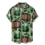 NQyIOS St. Patrick's Day Men Funky Hawaiian Shirts Short Sleeve Summer Hawaiian Shirts Mens Casual Shirts Aloha Shirt Hawaiian Fancy Dress Summer Shirts Clover Hippie Shirts for Men